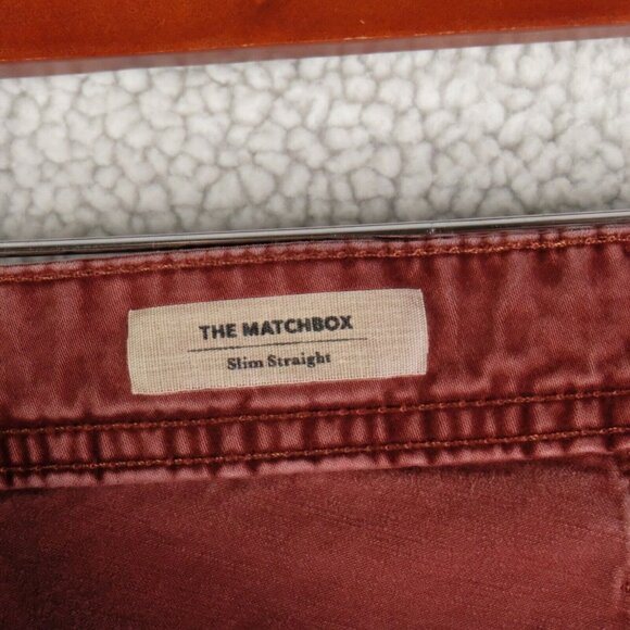 Ag Adriano Goldschmied Jeans Mens 34X34 Red The Matchbox Slim Straight Stretch - Picture 10 of 12